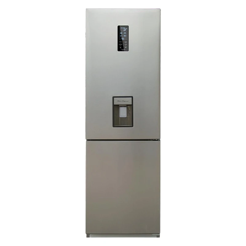 یخچال فریزر طرح فریزر پایین الکترواستیل مدل پایا پلاس تیتانیوم با ظرفیت 20 فوت، دارای سیستم نوفراست بدون برفک، آبسردکن، یخساز نیمه‌اتوماتیک، نمایشگر دیجیتال، 4 طبقه در یخچال و 3 کشو در فریزر، مصرف انرژی A، مناسب خانواده‌های کوچک و متوسط