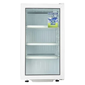 یخچال 5 فوت ایستکول مدل TM-4294-CS، دارای سیستم سرمایشی کمپرسور، 4 طبقه داخلی، پایه قابل تنظیم، شیشه سکوریت دوجداره، مصرف انرژی C، مناسب دفاتر و آشپزخانه‌های کوچک