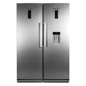 یخچال فریزر دوقلو دیپوینت مدل D5i با ظرفیت 40 فوت، دارای آبسردکن، یخساز اتوماتیک، نمایشگر دیجیتال، کشو با تنظیمات دما و رطوبت، انجماد سریع، بدون برفک، 5 طبقه در یخچال و 6 کشو در فریزر، سیستم نوفراست و مصرف انرژی A+، مناسب خانواده‌های بزرگ و آشپزخانه‌های مدرن